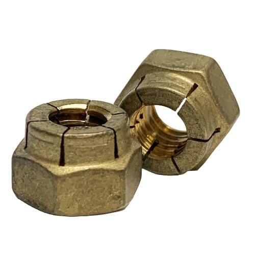 60FAF-518 5/16"-18 Flex Type Lock Nut, Light Hex, Full Height, Brass